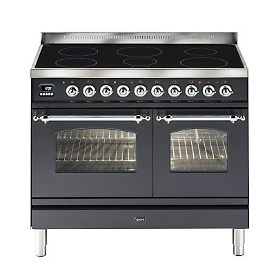 ILVE Milano PDNI100E3 Dual Fuel Induction Range Cooker Matt Black/Chrome ILVE Milano PDNI100E3 Dual Fuel Induction Range Cooker Matt Black/Chrome